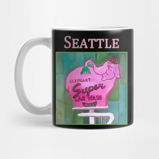 Pink Elephant Neon Sign in Seattle - Welshdesigns Mug